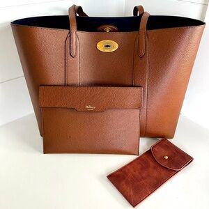 Mulberry Brown Leather Tote Bag Set